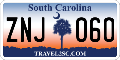 SC license plate ZNJ060