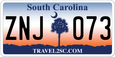 SC license plate ZNJ073