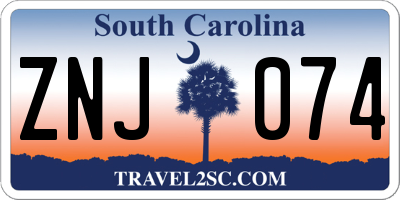 SC license plate ZNJ074
