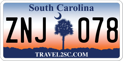 SC license plate ZNJ078