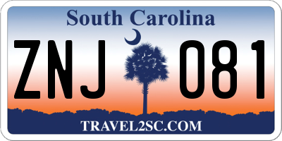 SC license plate ZNJ081