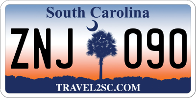 SC license plate ZNJ090