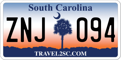 SC license plate ZNJ094
