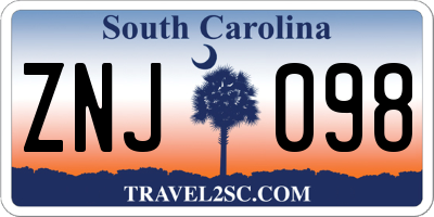 SC license plate ZNJ098