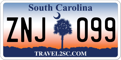 SC license plate ZNJ099