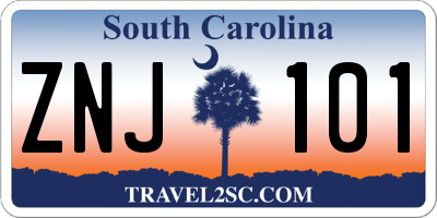 SC license plate ZNJ101