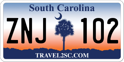 SC license plate ZNJ102