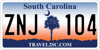 SC license plate ZNJ104
