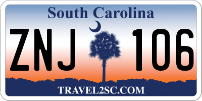 SC license plate ZNJ106