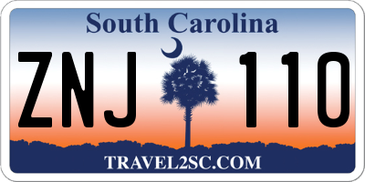 SC license plate ZNJ110