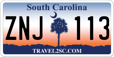 SC license plate ZNJ113