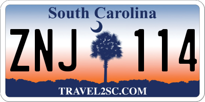 SC license plate ZNJ114