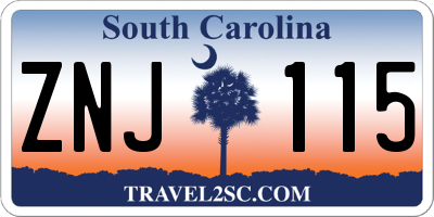 SC license plate ZNJ115
