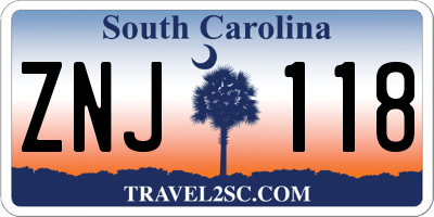 SC license plate ZNJ118