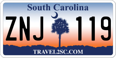 SC license plate ZNJ119