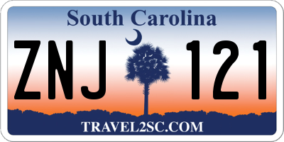 SC license plate ZNJ121