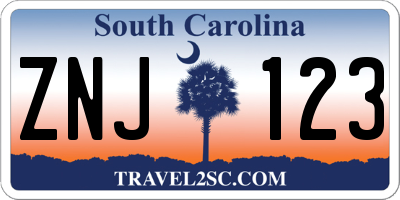SC license plate ZNJ123
