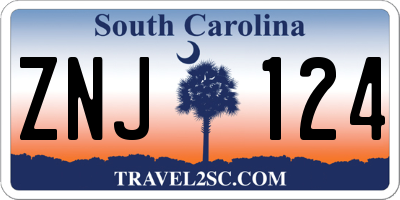 SC license plate ZNJ124