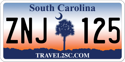 SC license plate ZNJ125