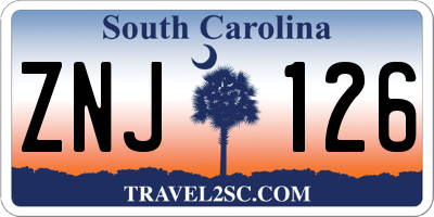 SC license plate ZNJ126