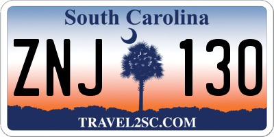 SC license plate ZNJ130