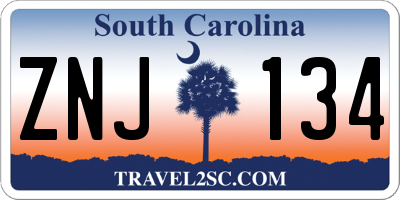 SC license plate ZNJ134
