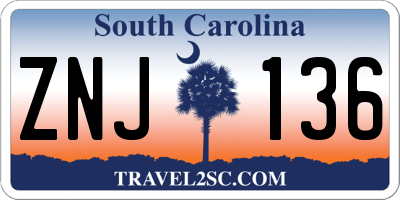 SC license plate ZNJ136