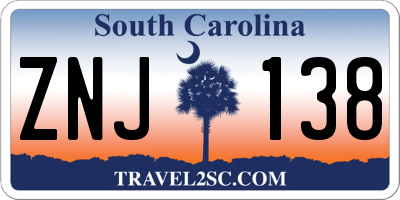 SC license plate ZNJ138