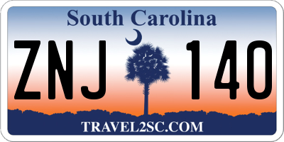 SC license plate ZNJ140