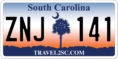 SC license plate ZNJ141
