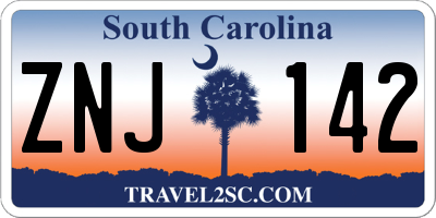SC license plate ZNJ142