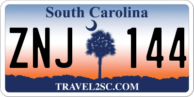 SC license plate ZNJ144
