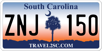 SC license plate ZNJ150