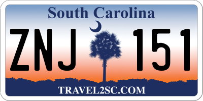 SC license plate ZNJ151