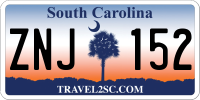 SC license plate ZNJ152