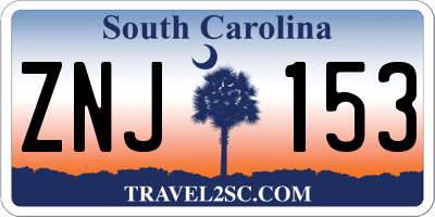 SC license plate ZNJ153