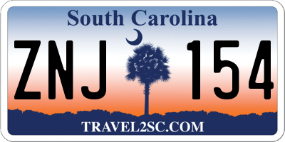 SC license plate ZNJ154