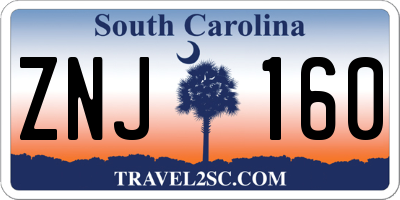 SC license plate ZNJ160