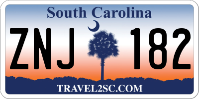 SC license plate ZNJ182