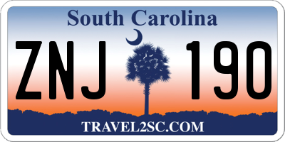 SC license plate ZNJ190