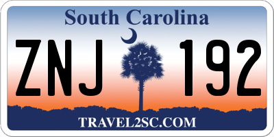 SC license plate ZNJ192