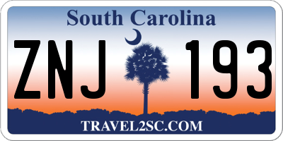 SC license plate ZNJ193