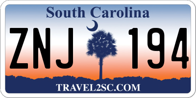 SC license plate ZNJ194
