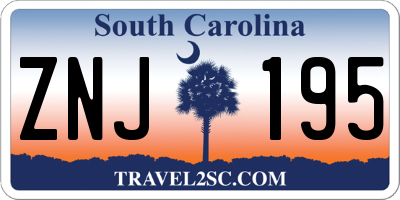 SC license plate ZNJ195