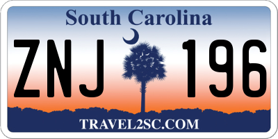 SC license plate ZNJ196