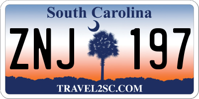 SC license plate ZNJ197