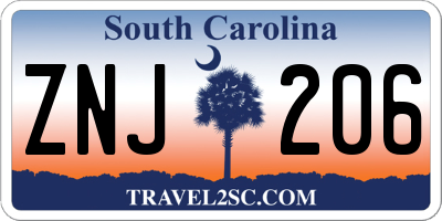 SC license plate ZNJ206