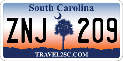 SC license plate ZNJ209