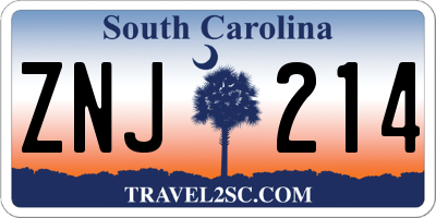SC license plate ZNJ214