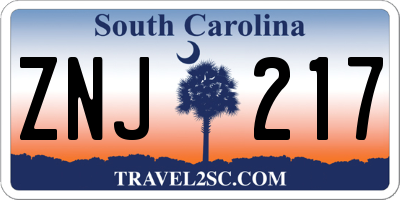 SC license plate ZNJ217